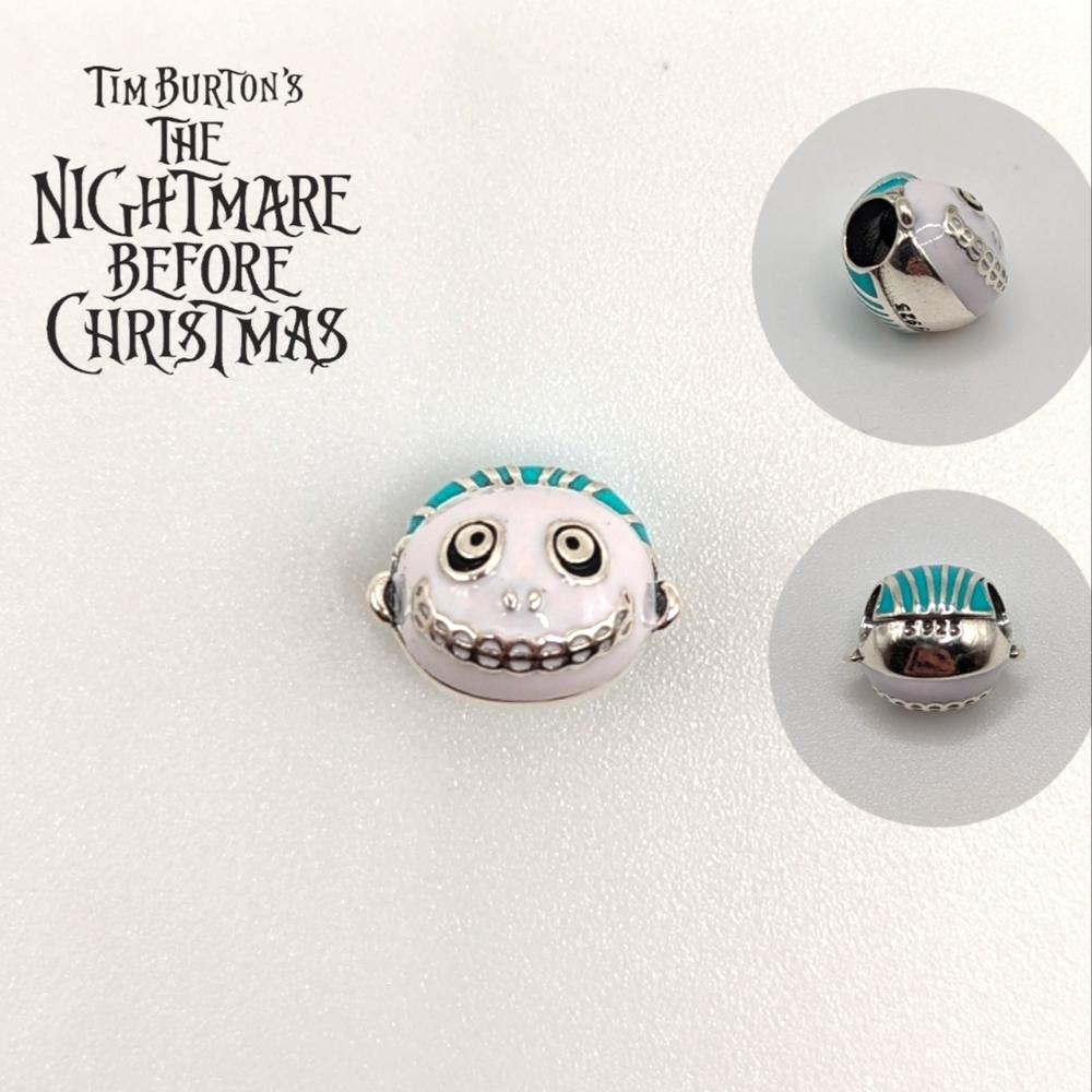 Oogie's Barrel Nightmare Before Christmas Head Charm Sterling Silver S925